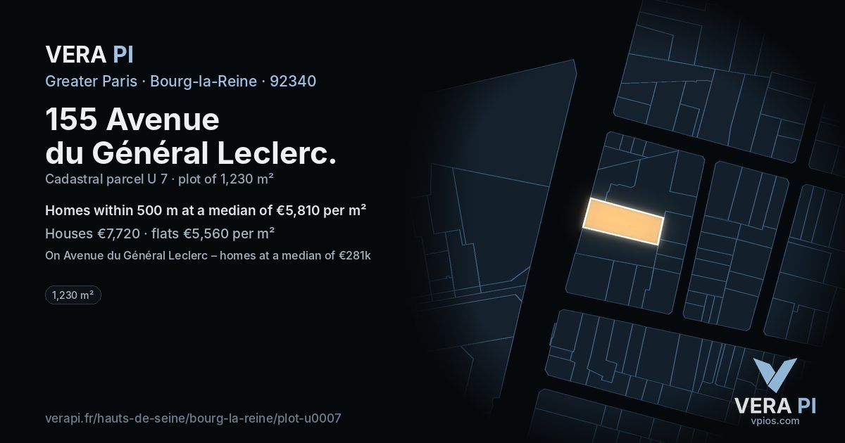 155 Avenue du Général Leclerc, Bourg-la-Reine at night – the plot lit, the parcels around coloured by the prices near them