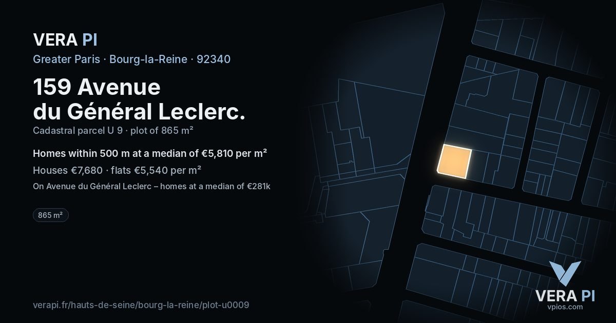 159 Avenue du Général Leclerc, Bourg-la-Reine at night – the plot lit, the parcels around coloured by the prices near them