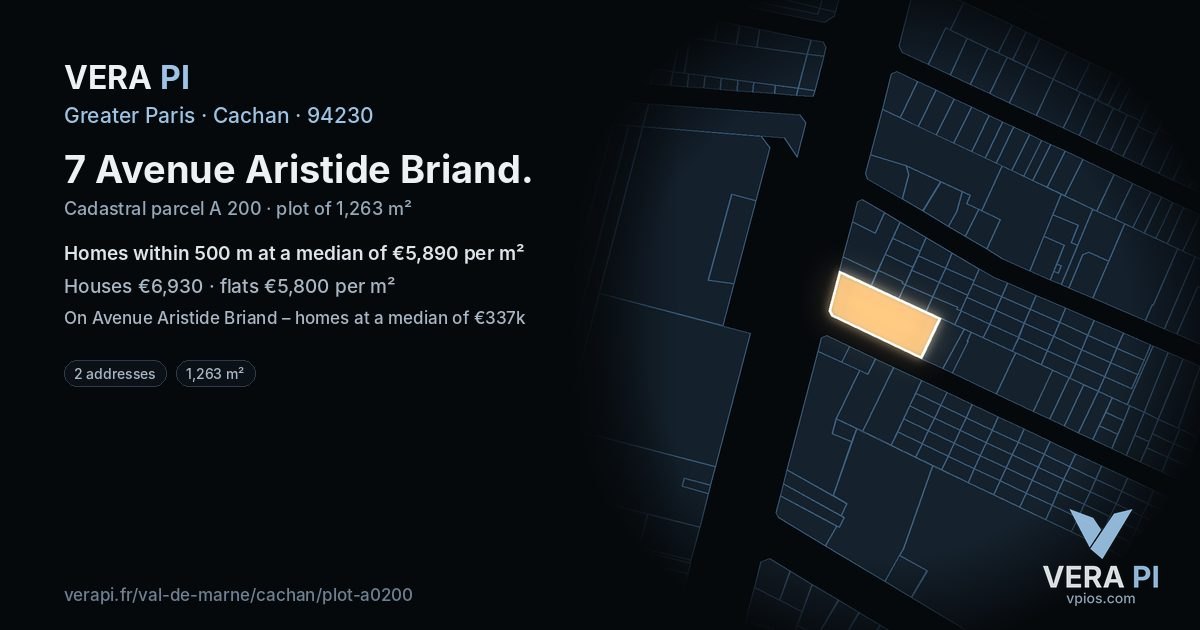 7 Avenue Aristide Briand, Cachan at night – the plot lit, the parcels around coloured by the prices near them