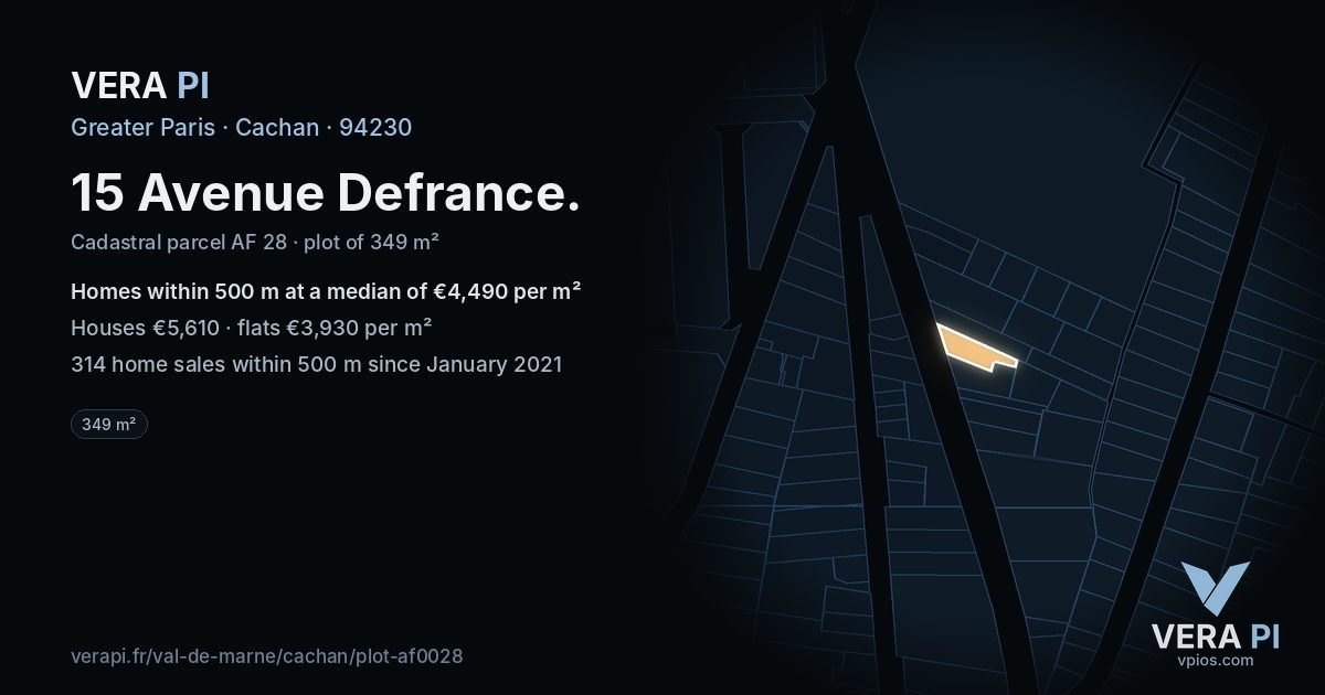 15 Avenue Defrance, Cachan at night – the plot lit, the parcels around coloured by the prices near them