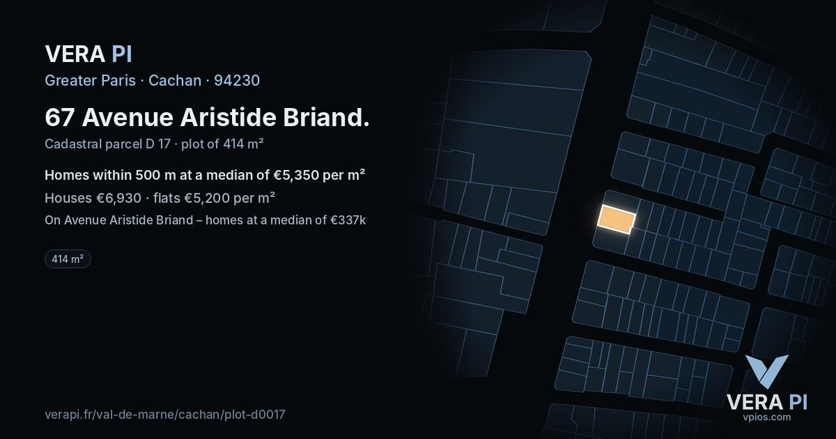 67 Avenue Aristide Briand, Cachan at night – the plot lit, the parcels around coloured by the prices near them