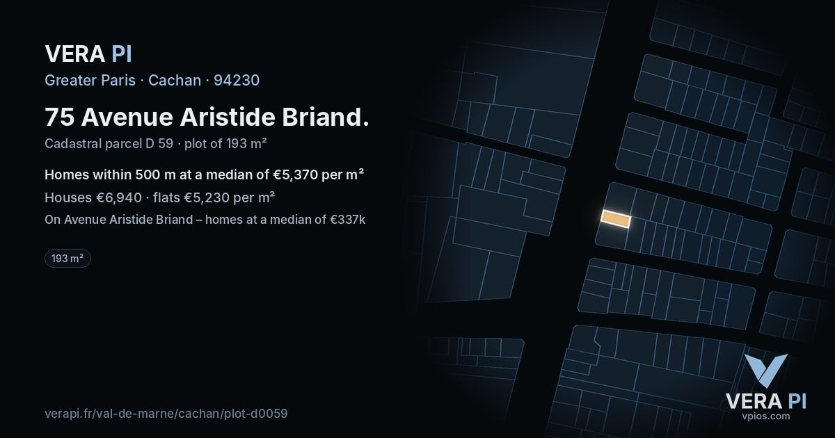 75 Avenue Aristide Briand, Cachan at night – the plot lit, the parcels around coloured by the prices near them
