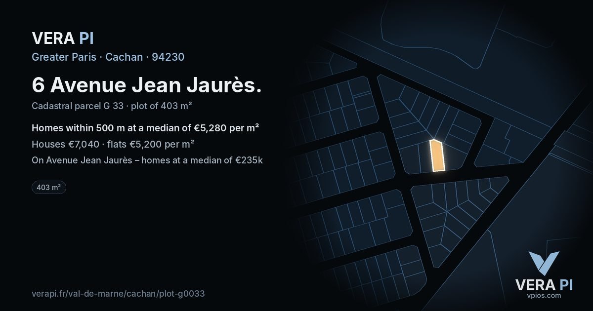 6 Avenue Jean Jaurès, Cachan at night – the plot lit, the parcels around coloured by the prices near them