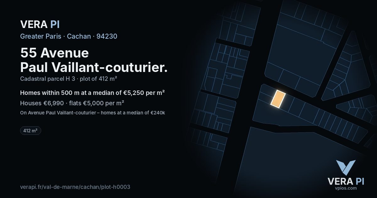 55 Avenue Paul Vaillant-couturier, Cachan at night – the plot lit, the parcels around coloured by the prices near them