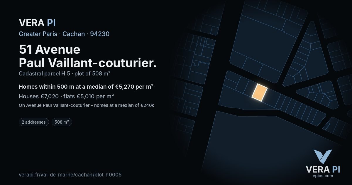 51 Avenue Paul Vaillant-couturier, Cachan at night – the plot lit, the parcels around coloured by the prices near them