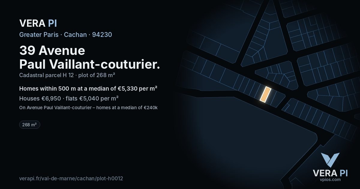 39 Avenue Paul Vaillant-couturier, Cachan at night – the plot lit, the parcels around coloured by the prices near them