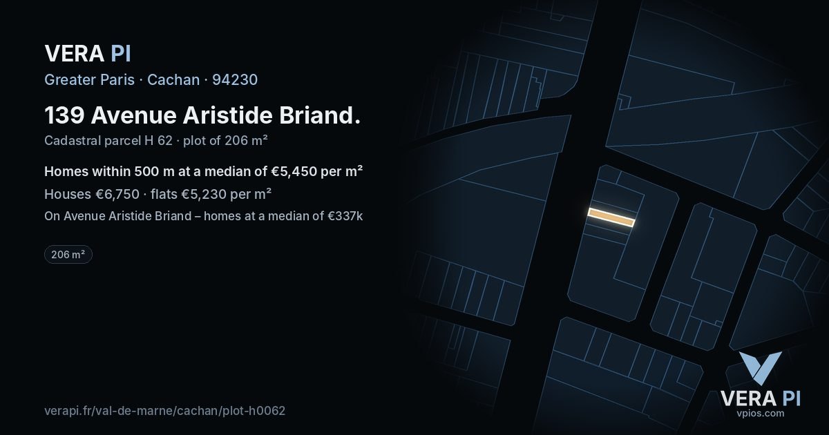 139 Avenue Aristide Briand, Cachan at night – the plot lit, the parcels around coloured by the prices near them