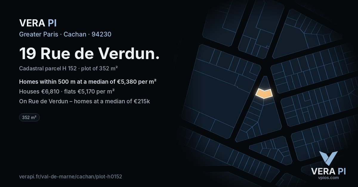 19 Rue de Verdun, Cachan at night – the plot lit, the parcels around coloured by the prices near them
