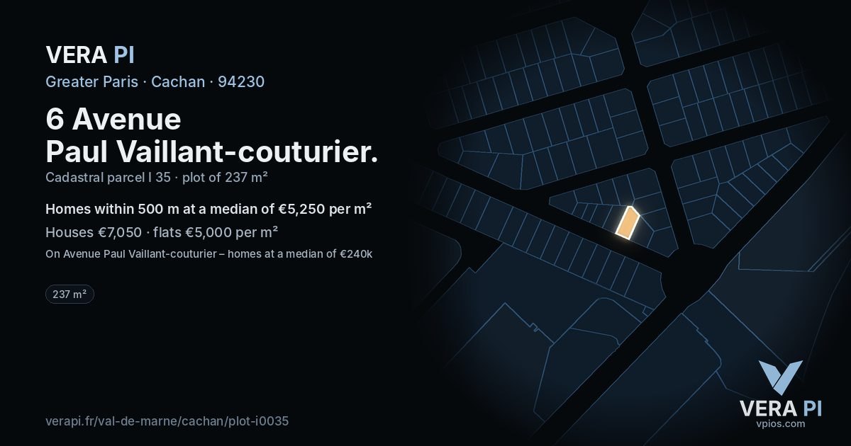6 Avenue Paul Vaillant-couturier, Cachan at night – the plot lit, the parcels around coloured by the prices near them