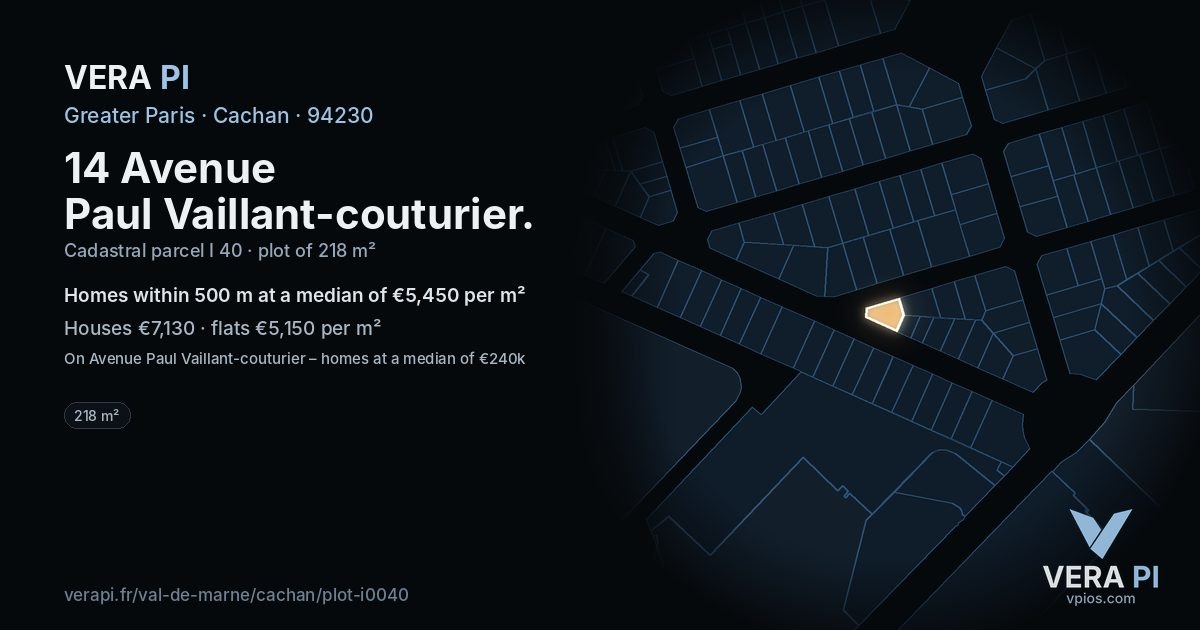 14 Avenue Paul Vaillant-couturier, Cachan at night – the plot lit, the parcels around coloured by the prices near them