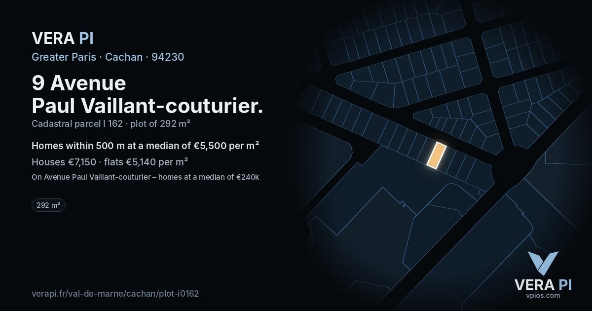 9 Avenue Paul Vaillant-couturier, Cachan at night – the plot lit, the parcels around coloured by the prices near them