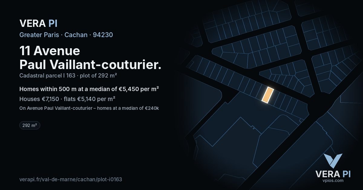 11 Avenue Paul Vaillant-couturier, Cachan at night – the plot lit, the parcels around coloured by the prices near them