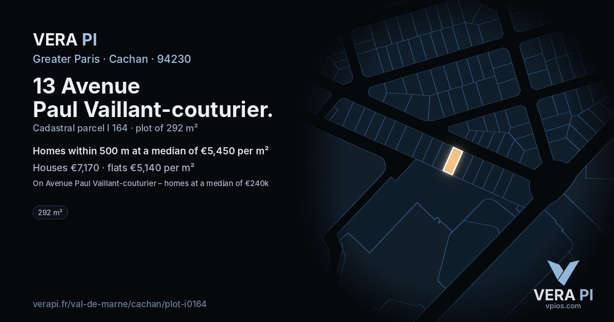 13 Avenue Paul Vaillant-couturier, Cachan at night – the plot lit, the parcels around coloured by the prices near them
