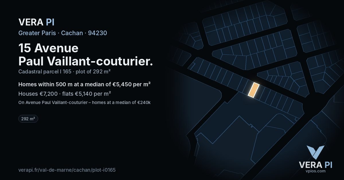 15 Avenue Paul Vaillant-couturier, Cachan at night – the plot lit, the parcels around coloured by the prices near them