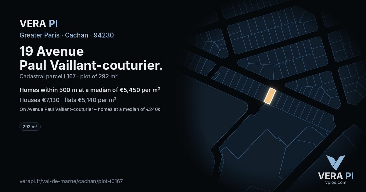 19 Avenue Paul Vaillant-couturier, Cachan at night – the plot lit, the parcels around coloured by the prices near them