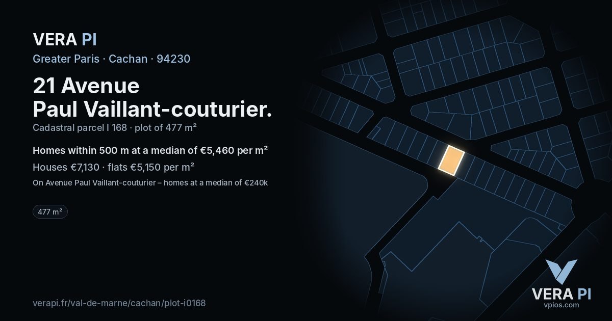 21 Avenue Paul Vaillant-couturier, Cachan at night – the plot lit, the parcels around coloured by the prices near them