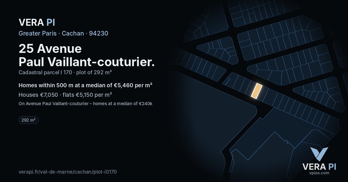 25 Avenue Paul Vaillant-couturier, Cachan at night – the plot lit, the parcels around coloured by the prices near them