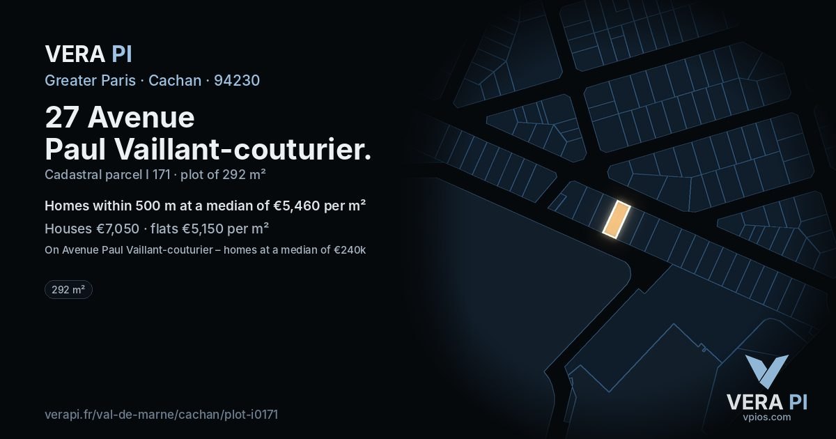 27 Avenue Paul Vaillant-couturier, Cachan at night – the plot lit, the parcels around coloured by the prices near them