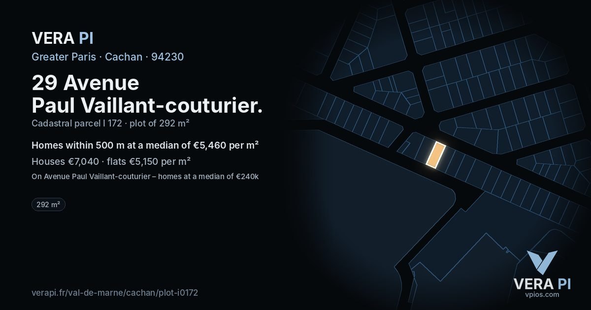 29 Avenue Paul Vaillant-couturier, Cachan at night – the plot lit, the parcels around coloured by the prices near them