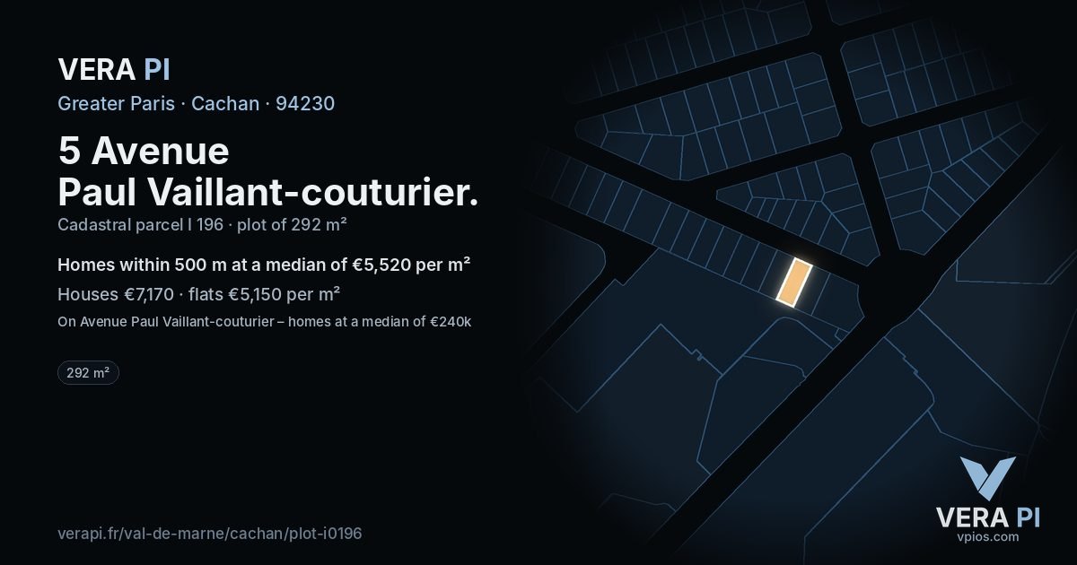 5 Avenue Paul Vaillant-couturier, Cachan at night – the plot lit, the parcels around coloured by the prices near them