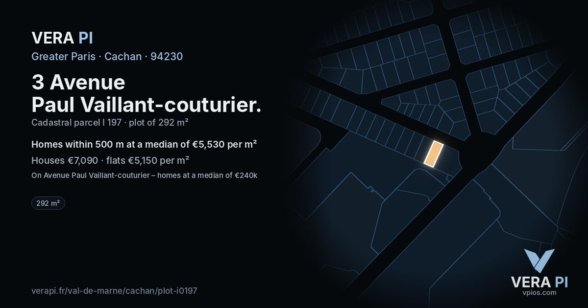 3 Avenue Paul Vaillant-couturier, Cachan at night – the plot lit, the parcels around coloured by the prices near them