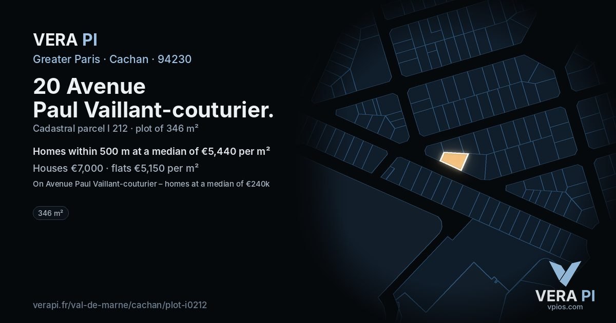 20 Avenue Paul Vaillant-couturier, Cachan at night – the plot lit, the parcels around coloured by the prices near them