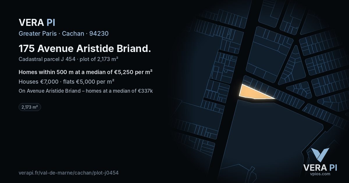 175 Avenue Aristide Briand, Cachan at night – the plot lit, the parcels around coloured by the prices near them