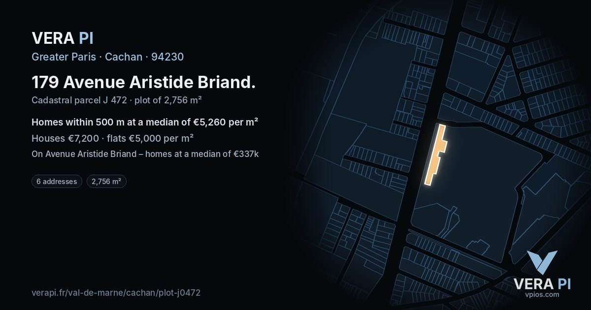 179 Avenue Aristide Briand, Cachan at night – the plot lit, the parcels around coloured by the prices near them