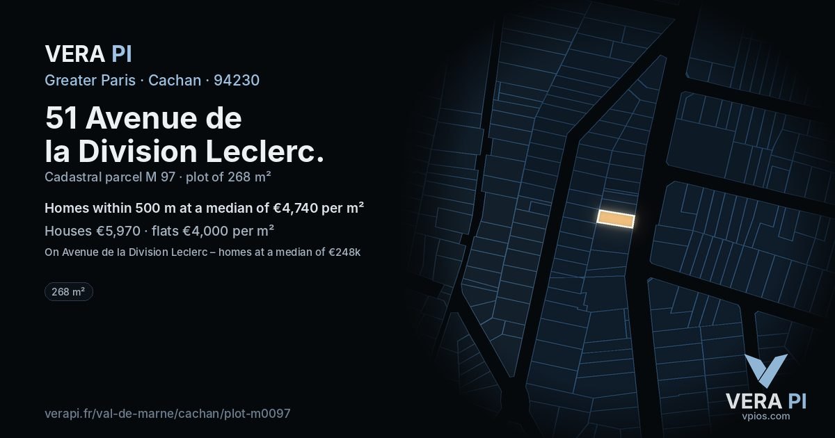 51 Avenue de la Division Leclerc, Cachan at night – the plot lit, the parcels around coloured by the prices near them