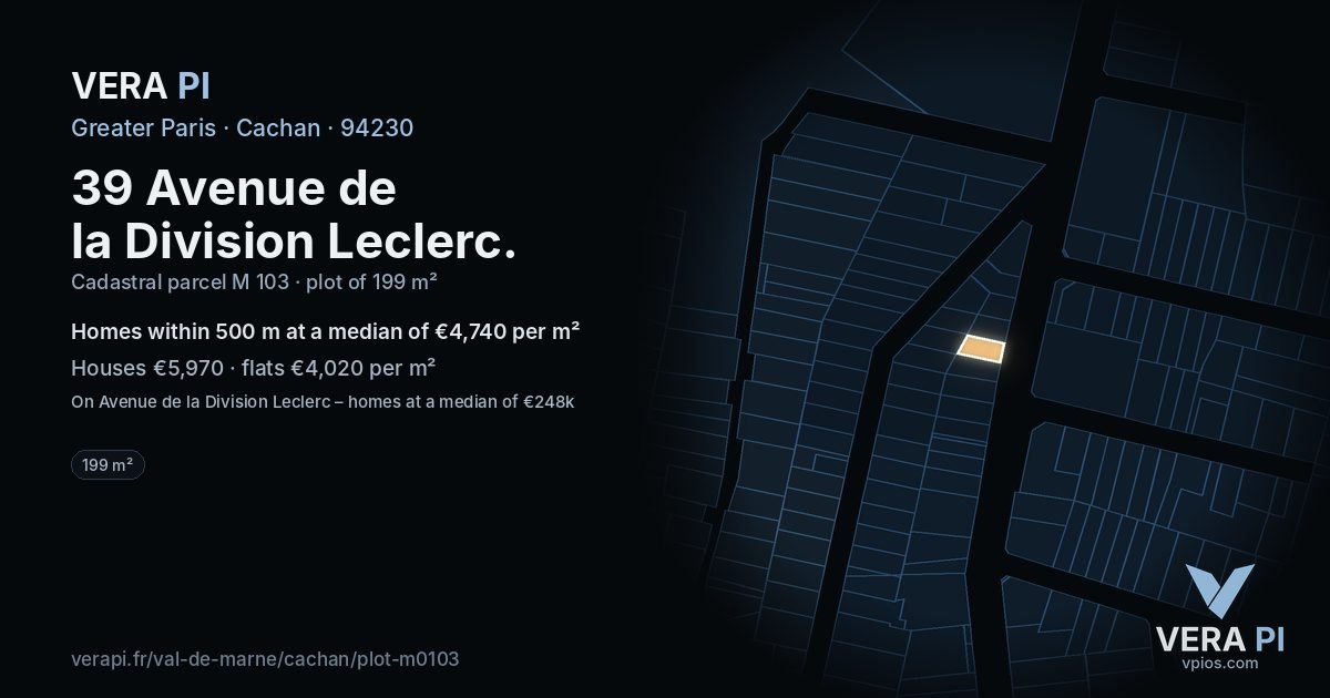 39 Avenue de la Division Leclerc, Cachan at night – the plot lit, the parcels around coloured by the prices near them