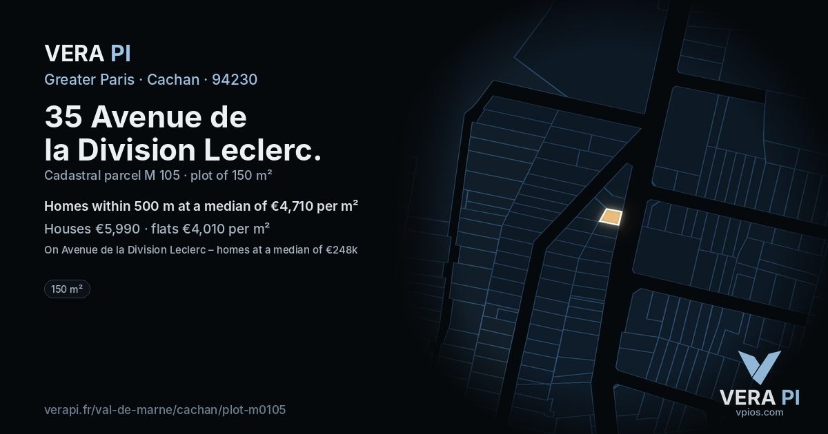35 Avenue de la Division Leclerc, Cachan at night – the plot lit, the parcels around coloured by the prices near them