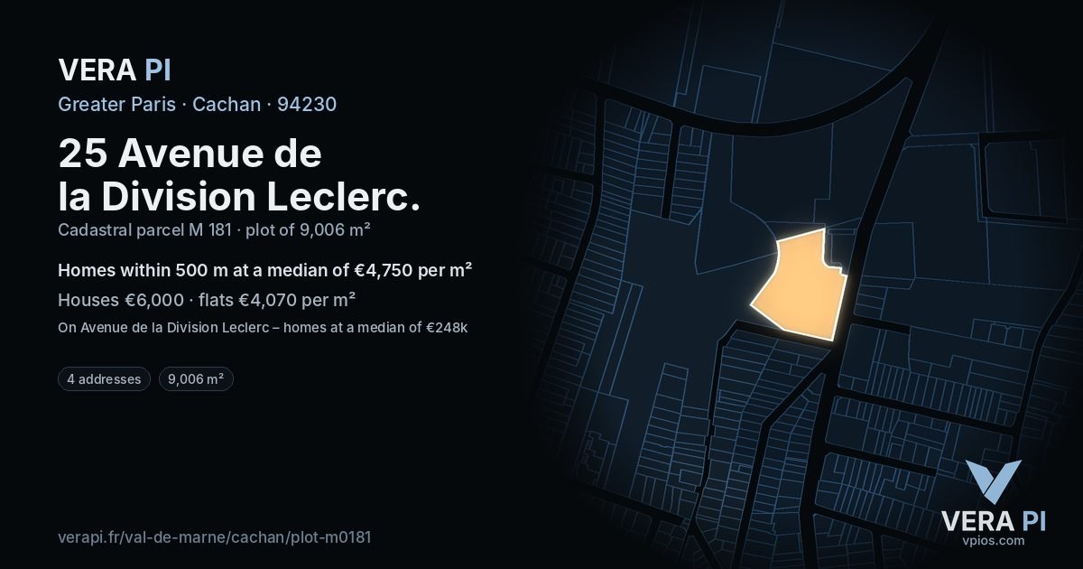 25 Avenue de la Division Leclerc, Cachan at night – the plot lit, the parcels around coloured by the prices near them