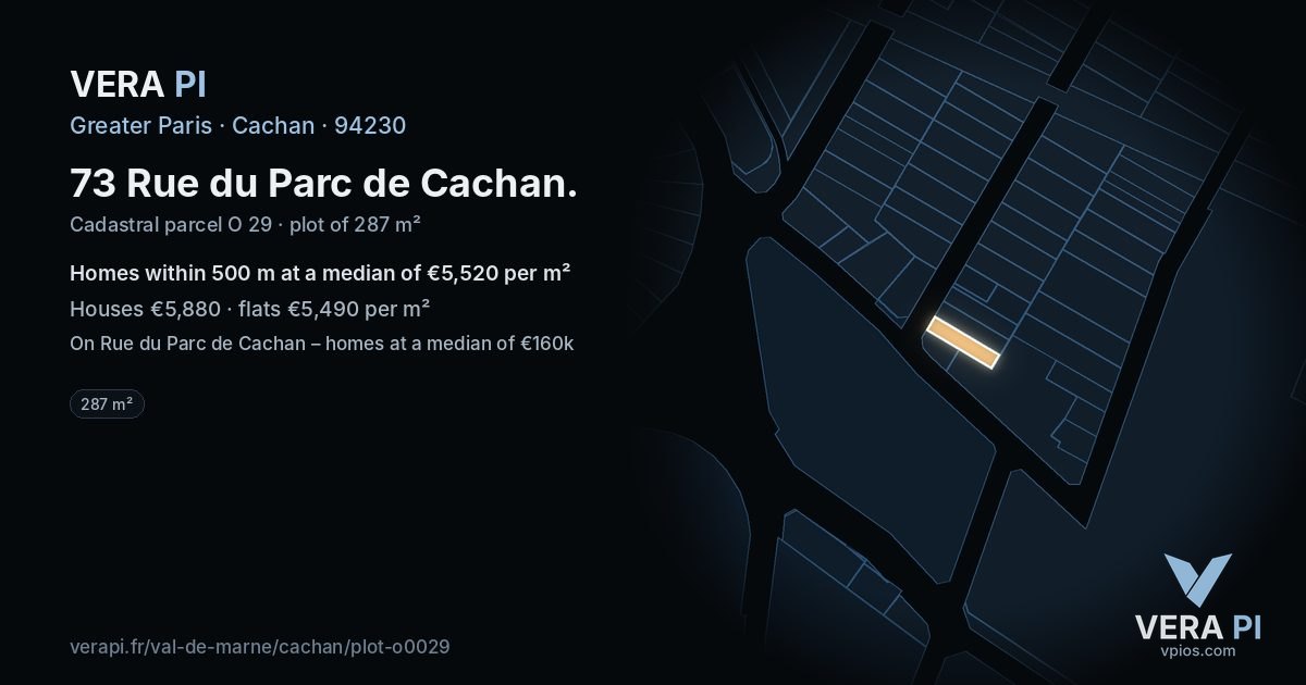 73 Rue du Parc de Cachan, Cachan at night – the plot lit, the parcels around coloured by the prices near them
