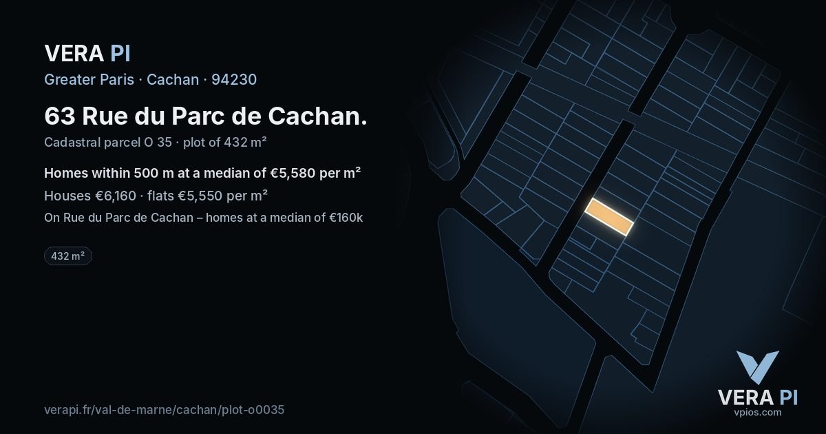63 Rue du Parc de Cachan, Cachan at night – the plot lit, the parcels around coloured by the prices near them