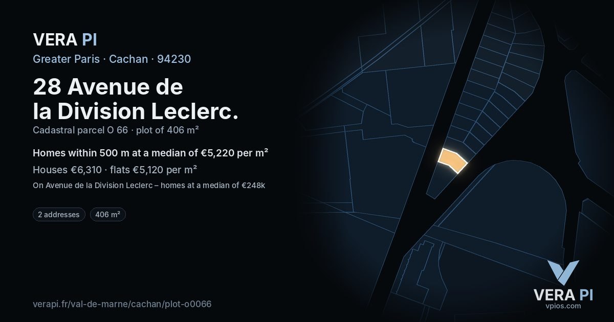 28 Avenue de la Division Leclerc, Cachan at night – the plot lit, the parcels around coloured by the prices near them