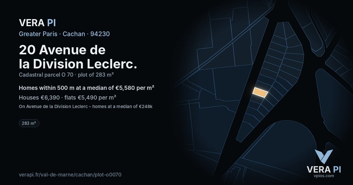 20 Avenue de la Division Leclerc, Cachan at night – the plot lit, the parcels around coloured by the prices near them