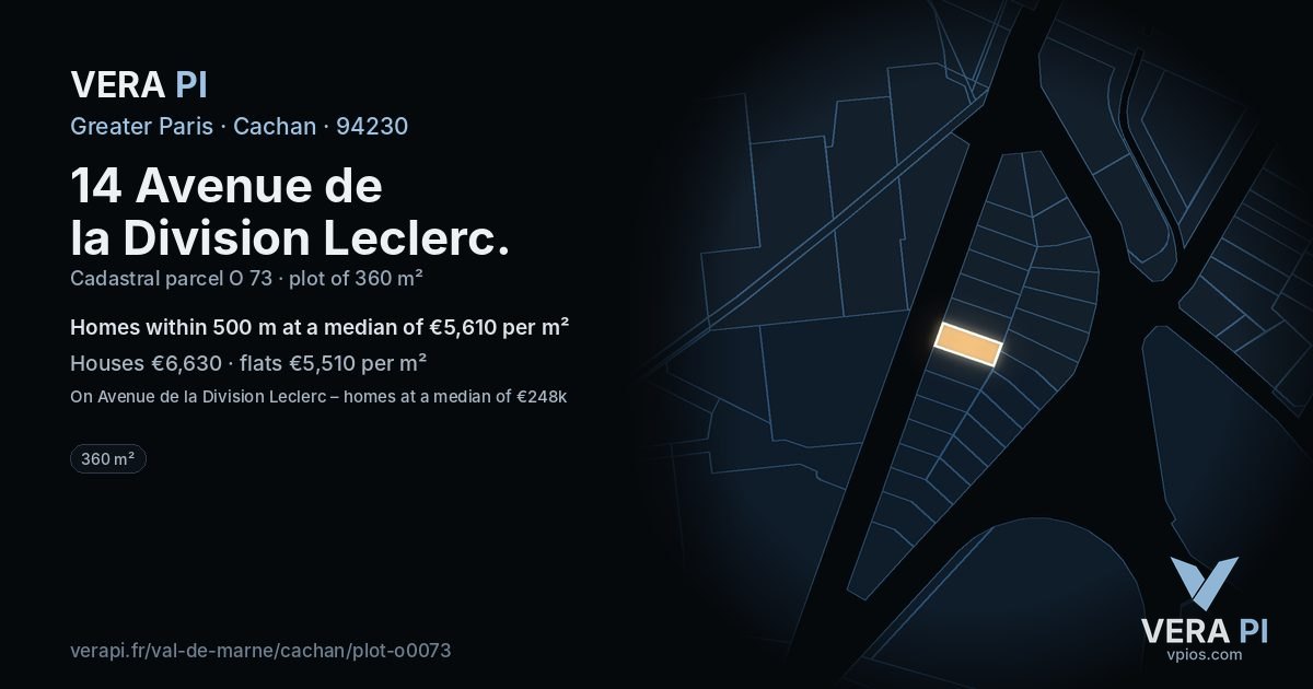 14 Avenue de la Division Leclerc, Cachan at night – the plot lit, the parcels around coloured by the prices near them