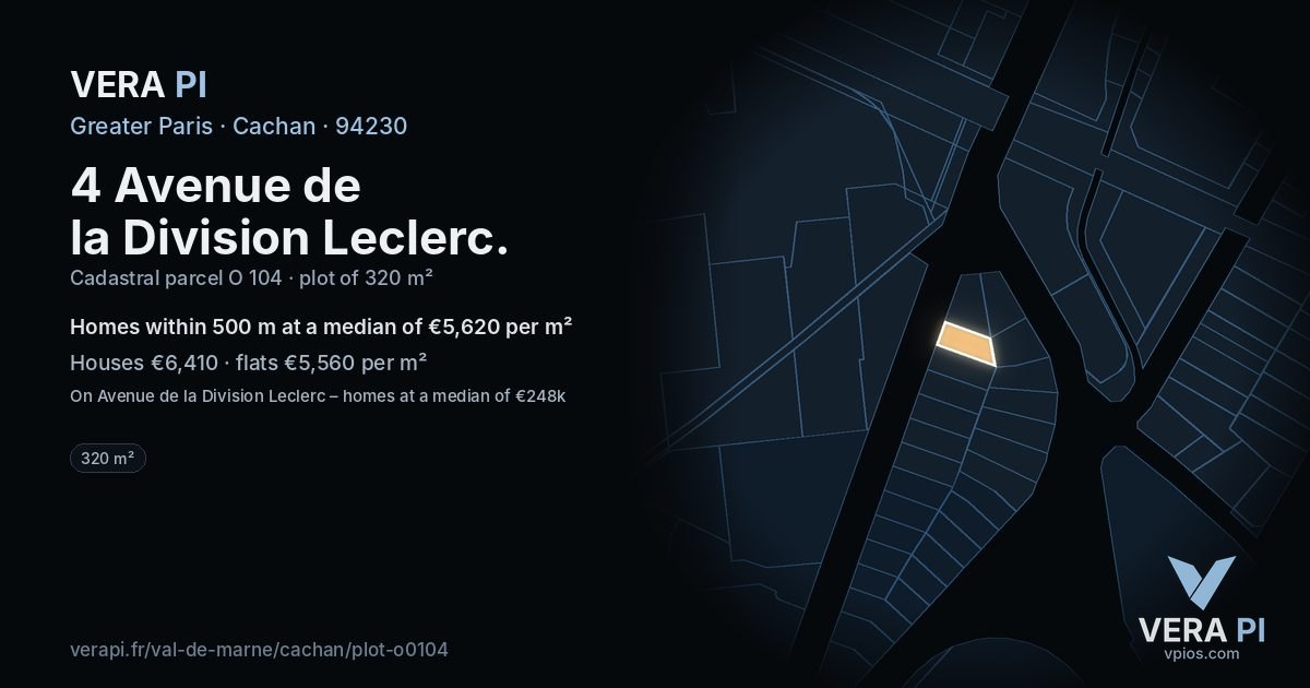 4 Avenue de la Division Leclerc, Cachan at night – the plot lit, the parcels around coloured by the prices near them