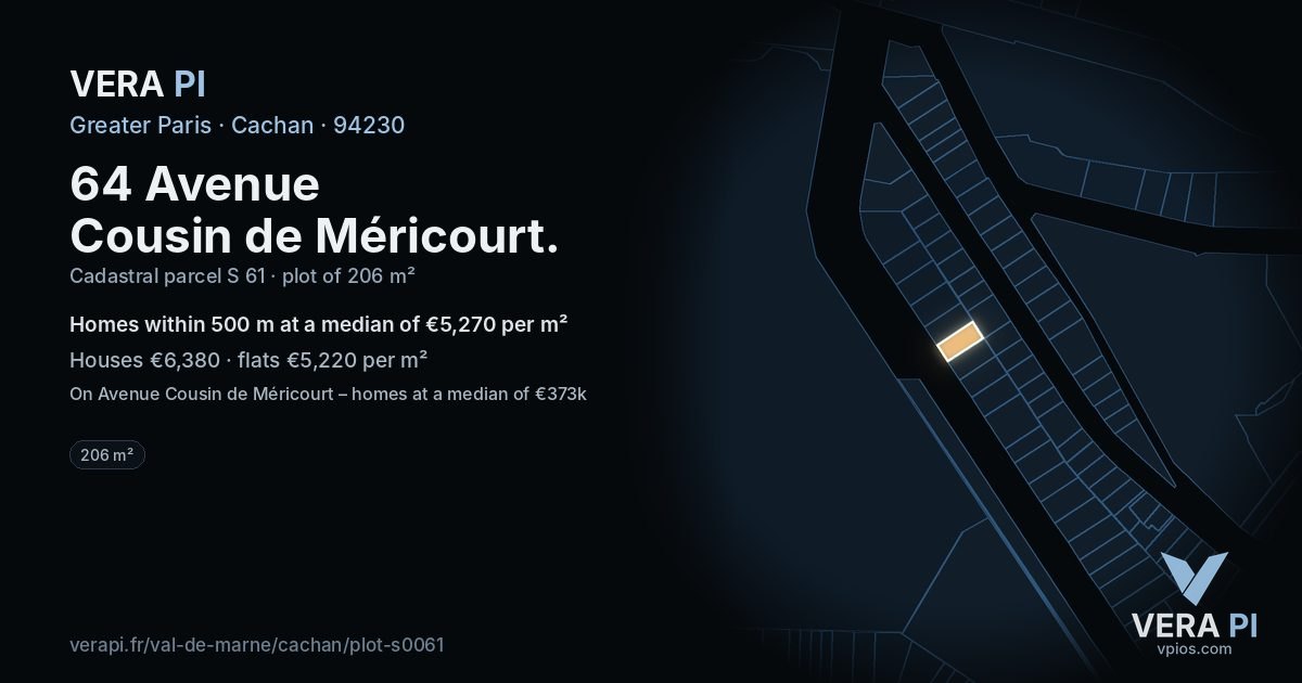 64 Avenue Cousin de Méricourt, Cachan at night – the plot lit, the parcels around coloured by the prices near them