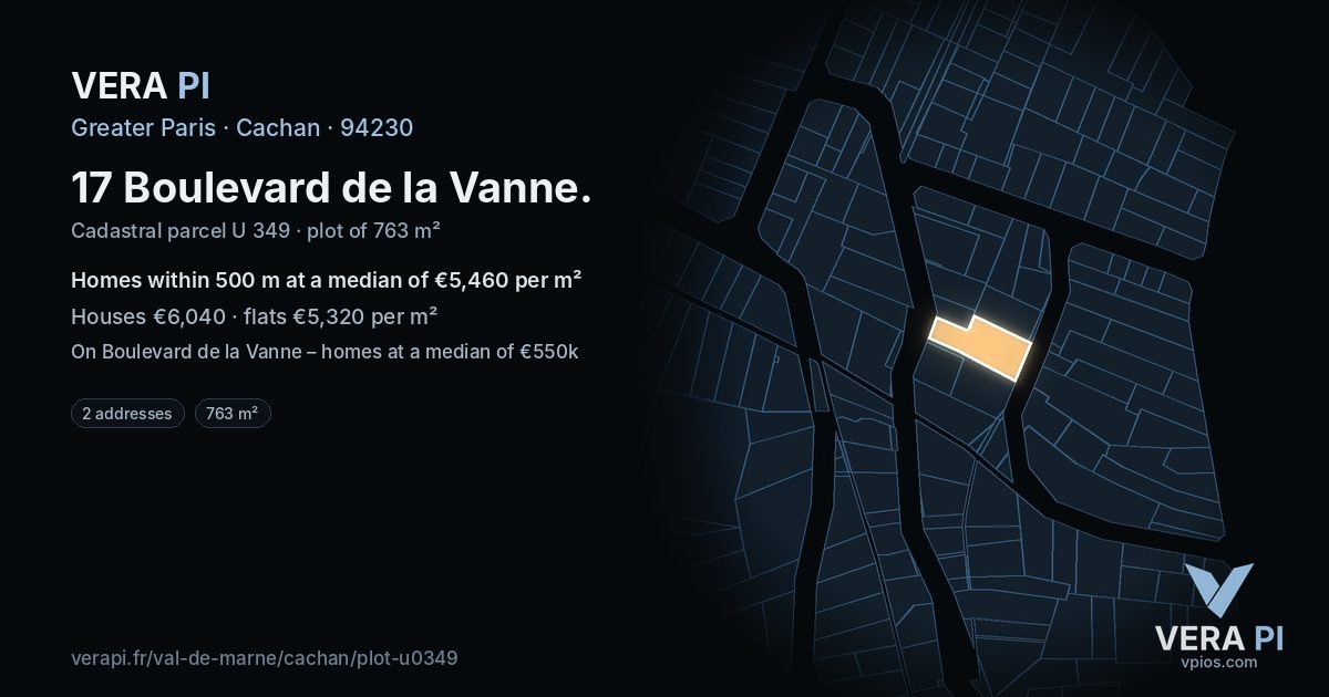 17 Boulevard de la Vanne, Cachan at night – the plot lit, the parcels around coloured by the prices near them