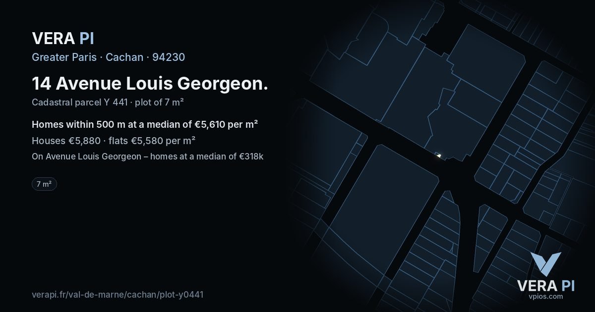 14 Avenue Louis Georgeon, Cachan at night – the plot lit, the parcels around coloured by the prices near them