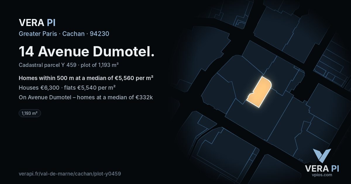 14 Avenue Dumotel, Cachan at night – the plot lit, the parcels around coloured by the prices near them