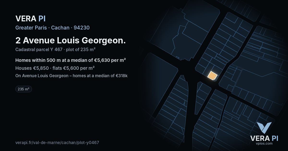 2 Avenue Louis Georgeon, Cachan at night – the plot lit, the parcels around coloured by the prices near them