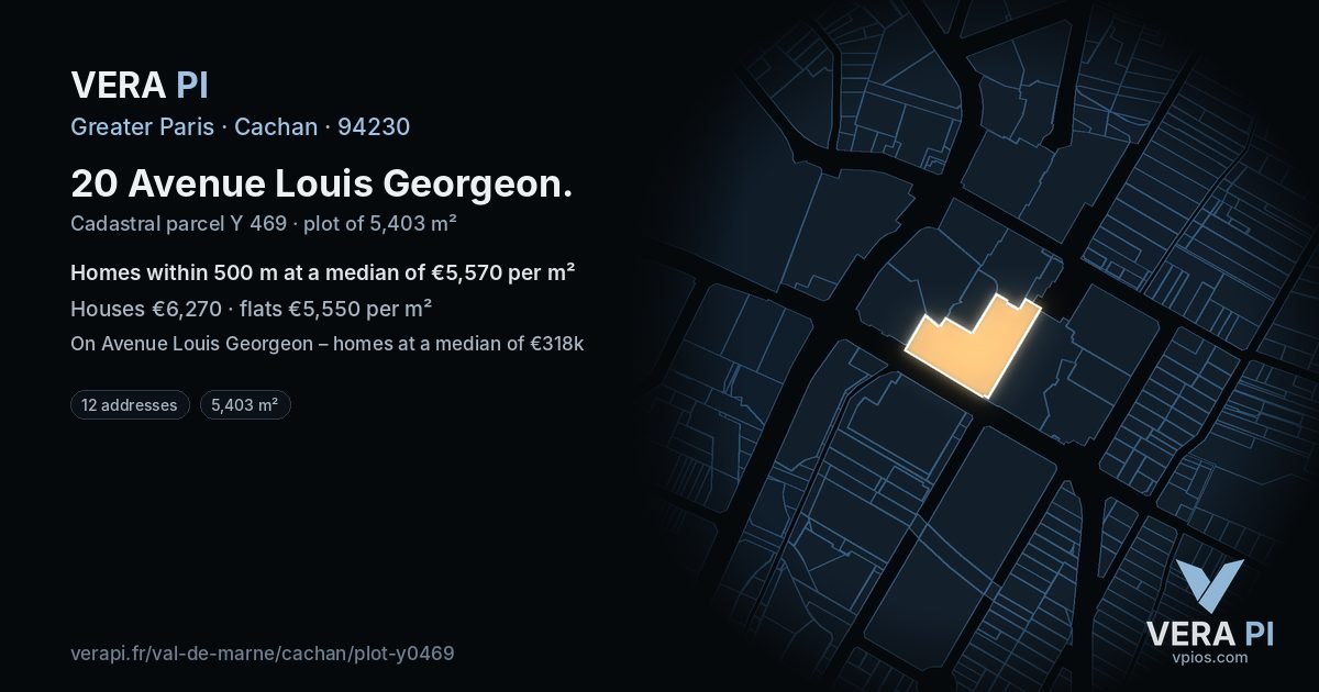 20 Avenue Louis Georgeon, Cachan at night – the plot lit, the parcels around coloured by the prices near them