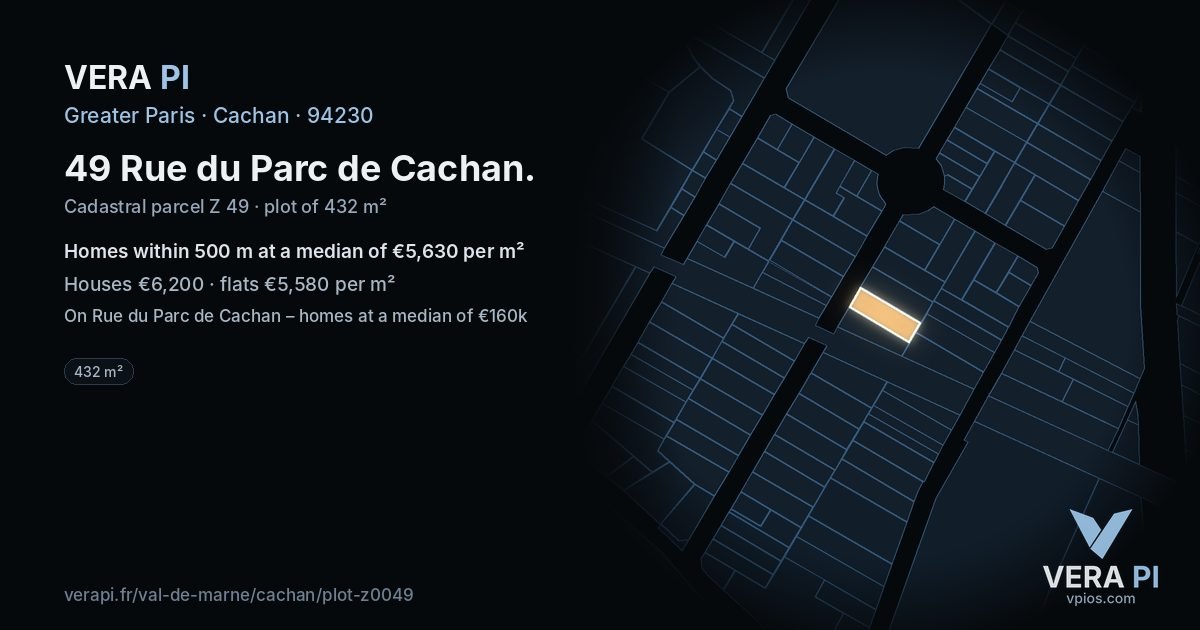 49 Rue du Parc de Cachan, Cachan at night – the plot lit, the parcels around coloured by the prices near them