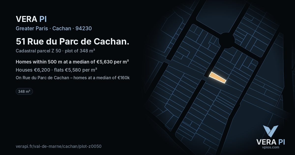 51 Rue du Parc de Cachan, Cachan at night – the plot lit, the parcels around coloured by the prices near them