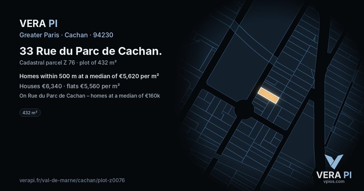 33 Rue du Parc de Cachan, Cachan at night – the plot lit, the parcels around coloured by the prices near them