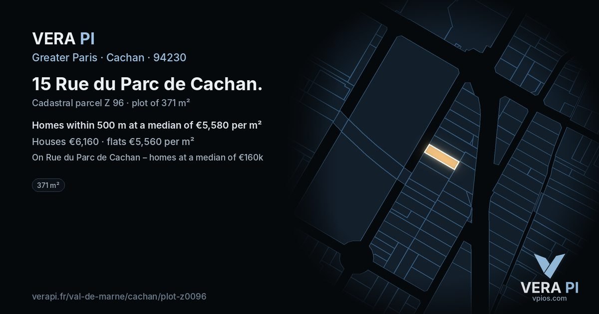 15 Rue du Parc de Cachan, Cachan at night – the plot lit, the parcels around coloured by the prices near them