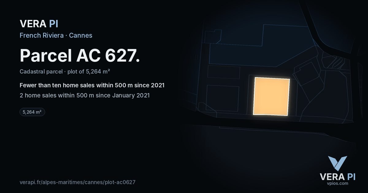 Parcel AC 627, Cannes at night – the plot lit, the parcels around coloured by the prices near them