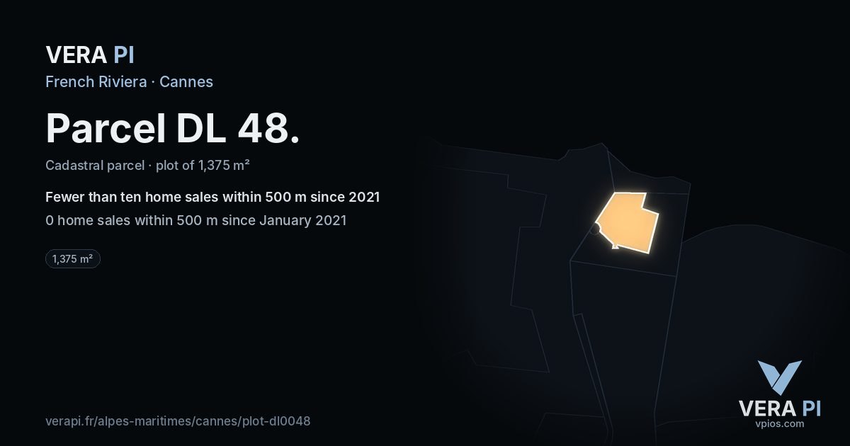 Parcel DL 48, Cannes at night – the plot lit, the parcels around coloured by the prices near them